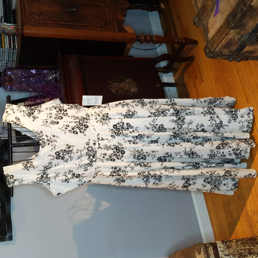 Phool "Katarina" women's black and white floral summer dress, size XXL